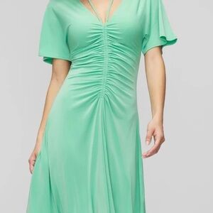 New! Never worn. Short Sleeve Ruched Front Matte Jersey Dress